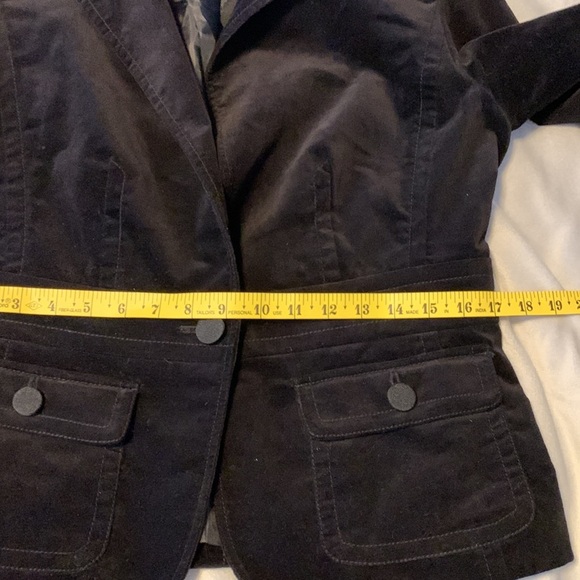 Talbots black velvet riding coat blazer size 8 petite 1 button button pockets - Picture 8 of 10
